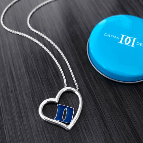 Duke University Heart Necklace - Enamel