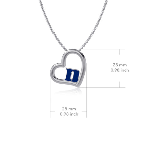 Duke University Heart Necklace - Enamel