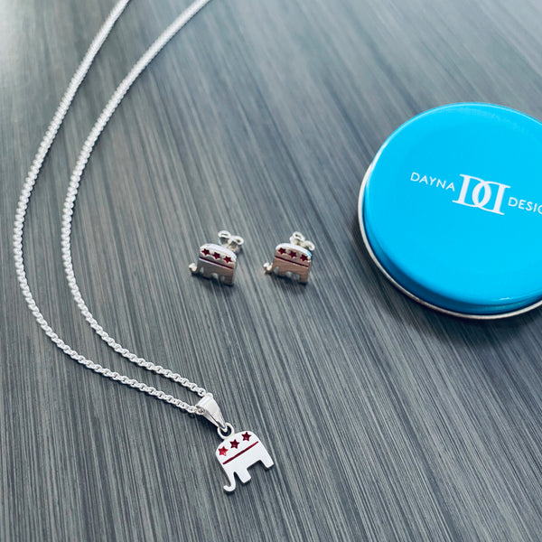 Elephant Stud Earrings - Enamel