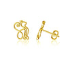 Cat Silhouette Stud Earrings - Gold