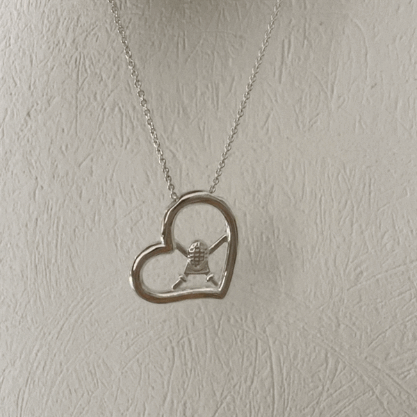 Fencing Heart Necklace - Silver