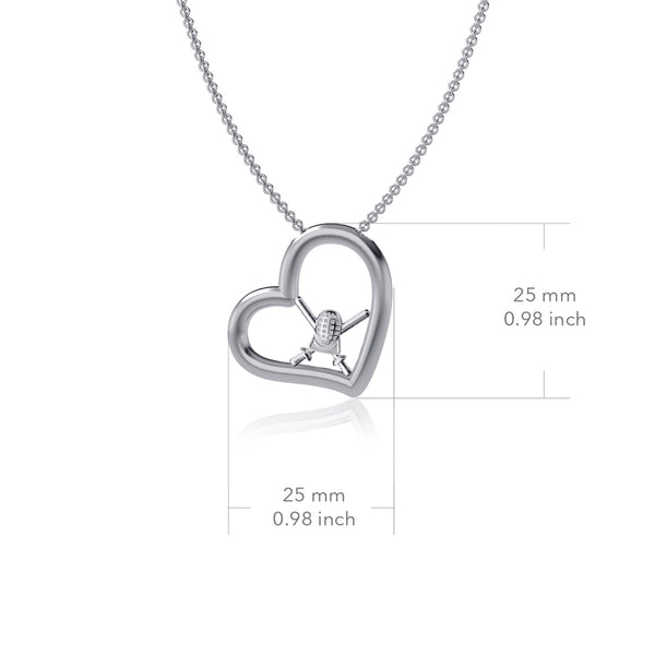 Fencing Heart Necklace - Silver