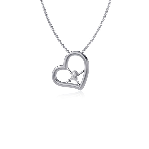 Fencing Heart Necklace - Silver
