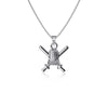 Fencing Pendant Necklace - Silver