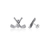 Hockey Stud Earrings - Silver