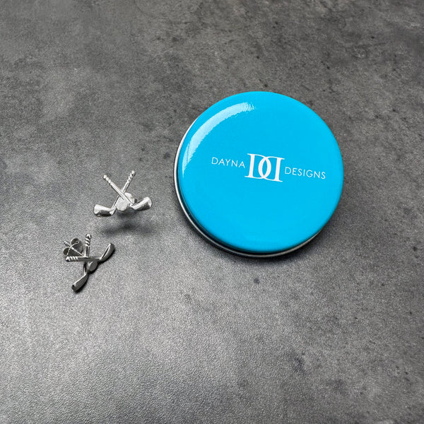 Hockey Stud Earrings - Silver