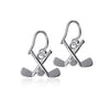 Hockey Dangle Earrings - Silver