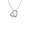 Hockey Heart Necklace - Silver