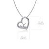 Hockey Heart Necklace - Silver