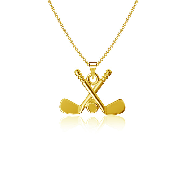 Hockey Pendant Necklace - Gold
