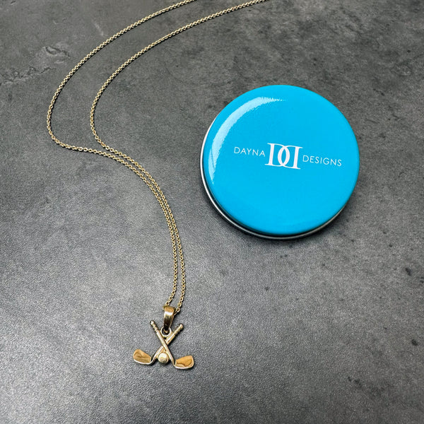Hockey Pendant Necklace - Gold