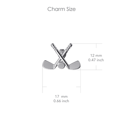 Hockey Dangle Earrings - Silver