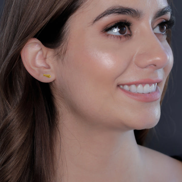 Fish Stud Earrings - Gold