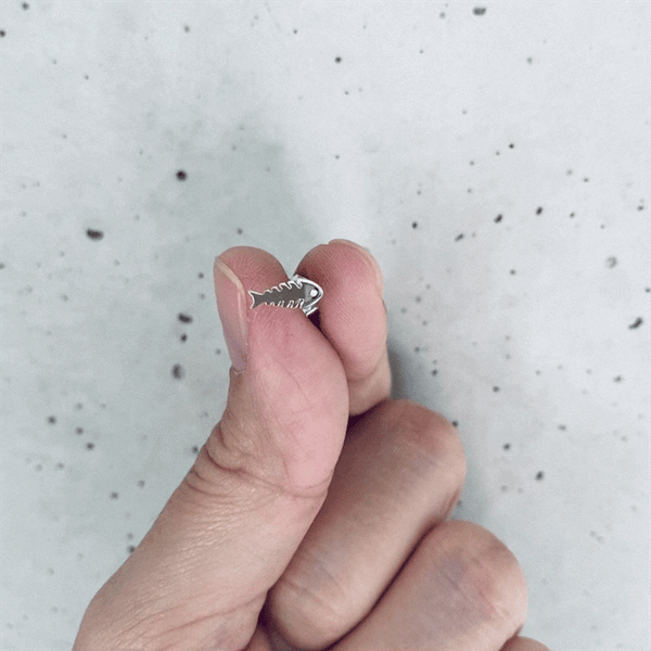 Fish Stud Earrings - Silver