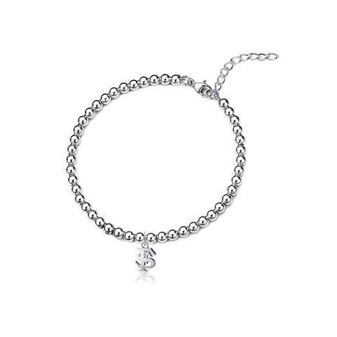 Florida State University Silver Beaded Bracelet