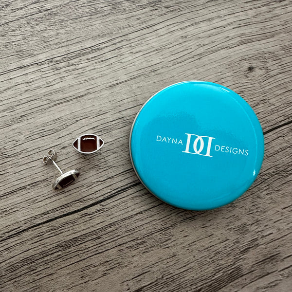 Football Stud Earrings - Enamel