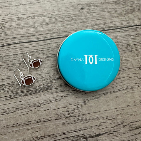Football Dangle Earrings - Enamel