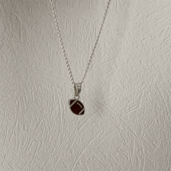 Football Pendant Necklace - Enamel
