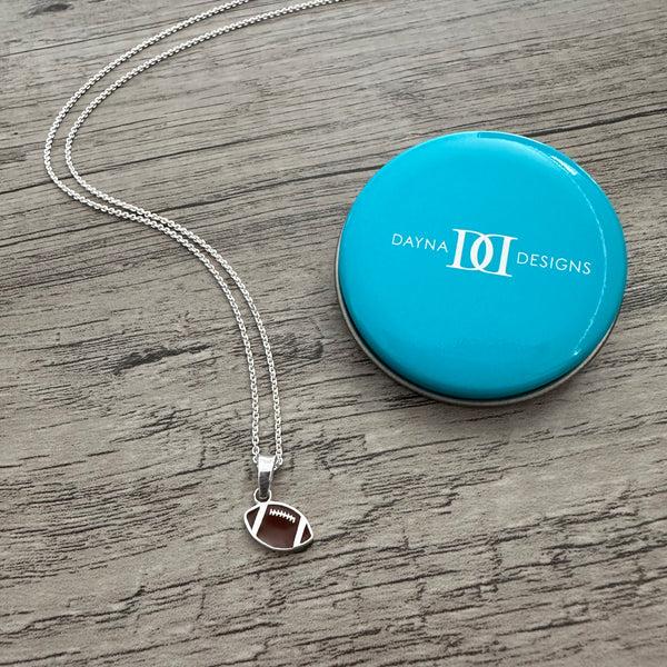 Football Pendant Necklace - Enamel