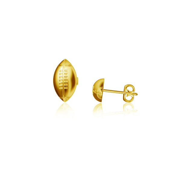 Football Stud Earrings - Gold