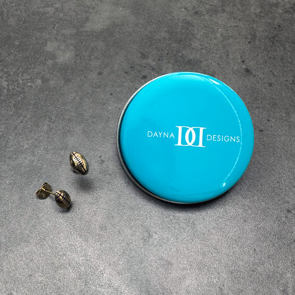 Football Stud Earrings - Gold