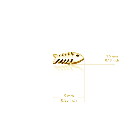 Fish Stud Earrings - Gold