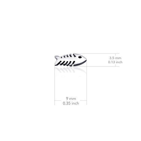 Fish Stud Earrings - Silver