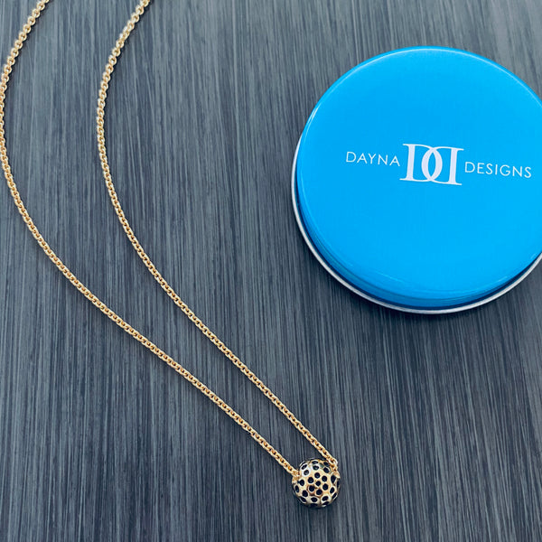 Golf Ball Pendant Necklace - Gold