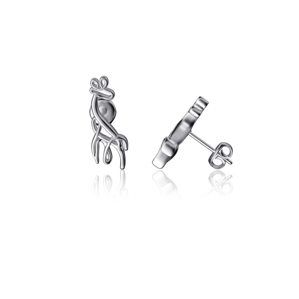 Giraffe Stud Earrings - Silver