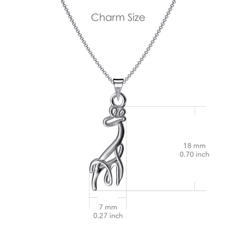 Giraffe Pendant Necklace - Silver