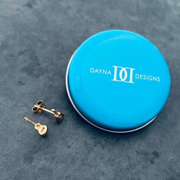 Guitar Stud Earrings - Gold