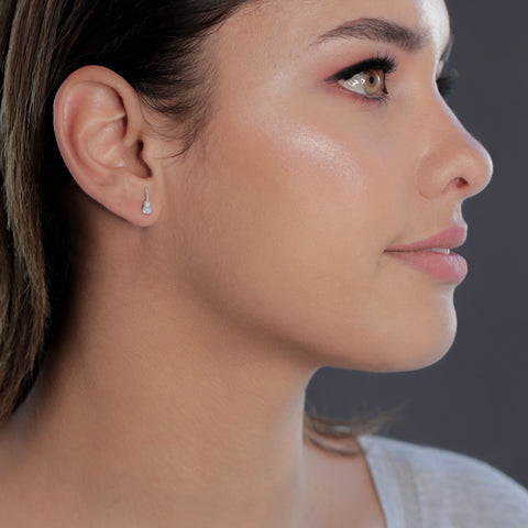 Guitar Stud Earrings - Silver