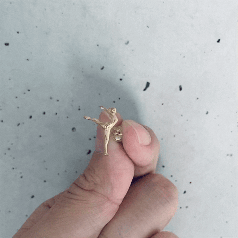 Gymnastics Stud Earrings - Gold