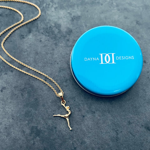 Gymnastics Pendant Necklace - Gold