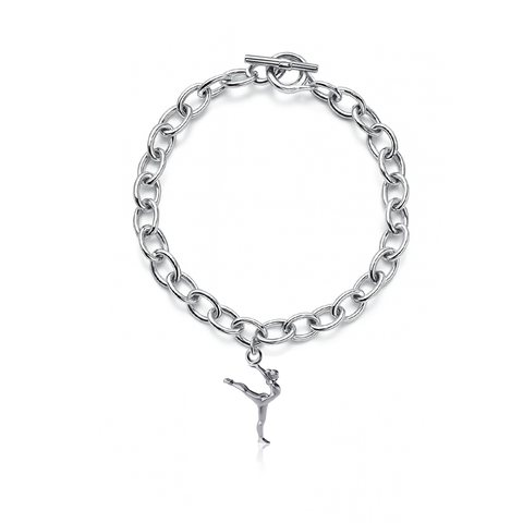 Gymnastics Link Bracelet - Silver