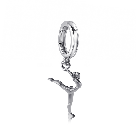 Gymnastics Bracelet Charm - Silver