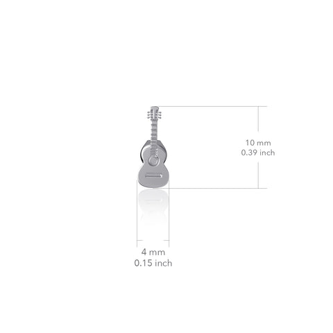 Guitar Stud Earrings - Silver