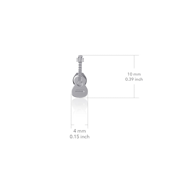 Guitar Stud Earrings - Silver