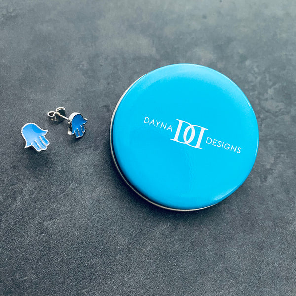 Hamsa Stud Earrings - Enamel