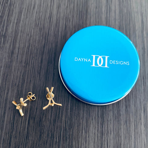 Hockey Stud Earrings - Gold