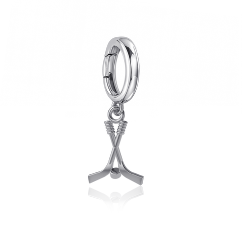 Hockey Bracelet Charm - Silver