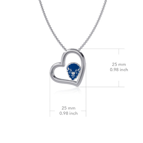 Howard University Bison Heart Pendant Necklace - Enamel