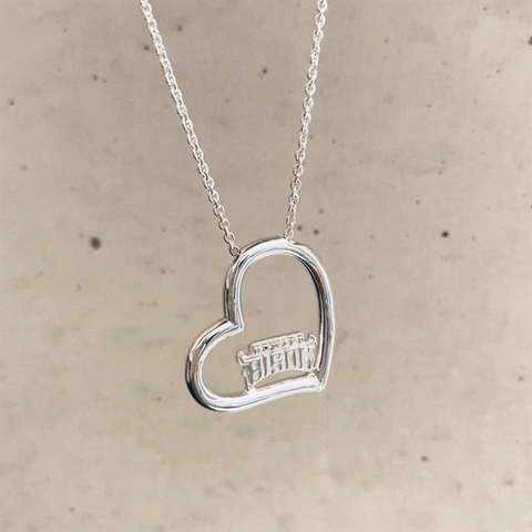 Howard University Bison Heart Pendant Necklace - Silver