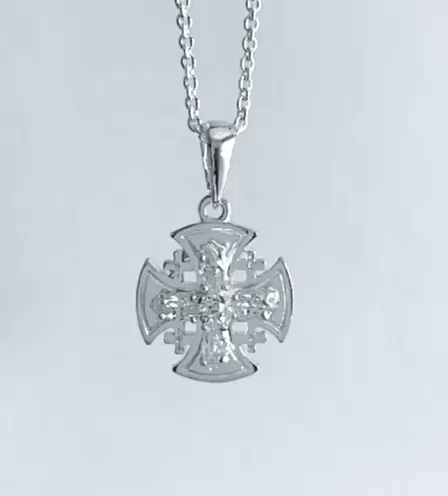 Jerusalem Cross Necklace - Silver