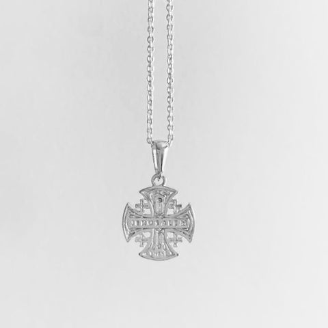 Jerusalem Cross Necklace - Silver