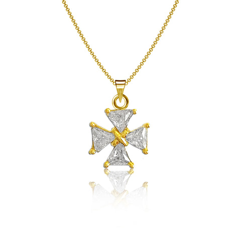 Knot Cross Necklace - Gold