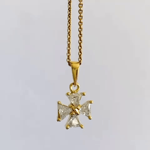 Knot Cross Necklace - Gold