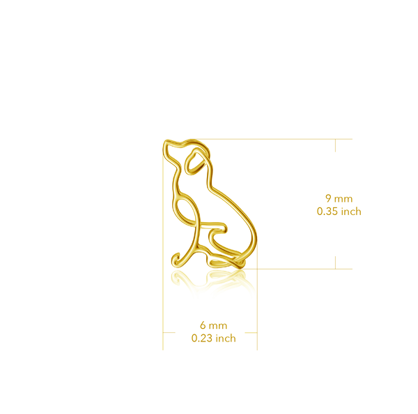 Labrador Silhouette Stud Earrings - Gold