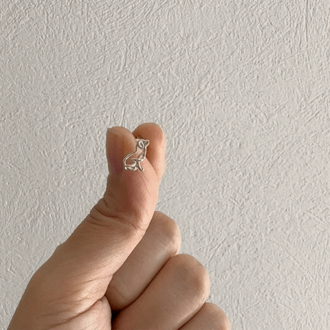 Labrador Silhouette Stud Earrings - Silver