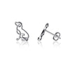 Labrador Silhouette Stud Earrings - Silver